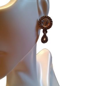 Sparkly Antique Etched Dangle Earrings